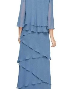 Alex Evenings - 8192001 Tiered Chiffon Long Dress