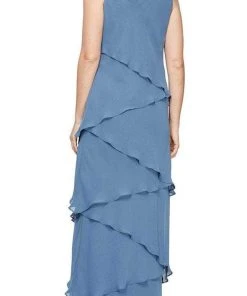 Alex Evenings - 8192001 Tiered Chiffon Long Dress