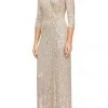 Alex Evenings - 8196646 Sequined V-Neck Column Gown 1 Alex Evenings - 8196646 Sequined V-Neck Column Gown