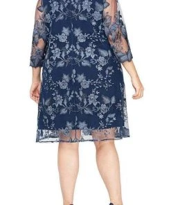 Alex Evenings - 84122202 Floral Embellished Matte Jersey Dress