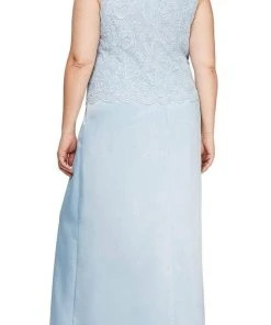 Alex Evenings - 84122326 Scallop Trimmed Bodice Laced Dress