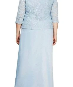 Alex Evenings - 84122326 Scallop Trimmed Bodice Laced Dress