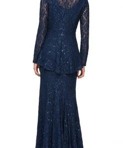 Alex Evenings - 84122452 Sequined Lace Jacket Sheath Dress