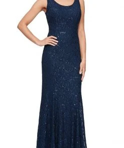 Alex Evenings - 84122452 Sequined Lace Jacket Sheath Dress