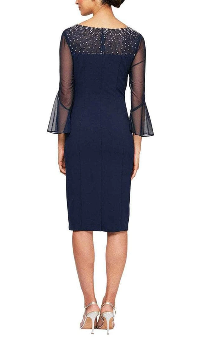Alex Evenings - 8460208 Quarter Belle Sleeves Knee Length Dress 5 Alex Evenings - 8460208 Quarter Belle Sleeves Knee Length Dress