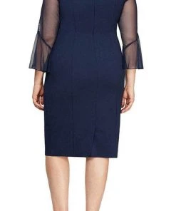 Alex Evenings - 8460208 Quarter Belle Sleeves Knee Length Dress 13 Alex Evenings - 8460208 Quarter Belle Sleeves Knee Length Dress