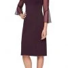 Alex Evenings - 8460208 Quarter Belle Sleeves Knee Length Dress