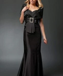 Alexander By Daymor - 1033 Taffeta Trumpet Gown With Faux Wrap Jacket