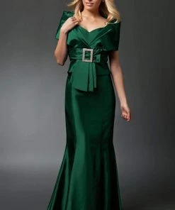 Alexander By Daymor - 1033 Taffeta Trumpet Gown With Faux Wrap Jacket