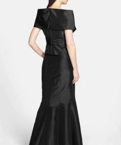 Alexander By Daymor - 10332 Pleated V-neck Trumpet Dress
