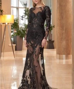 Alexander By Daymor - 1051 Detachable Under Piece Long Dress