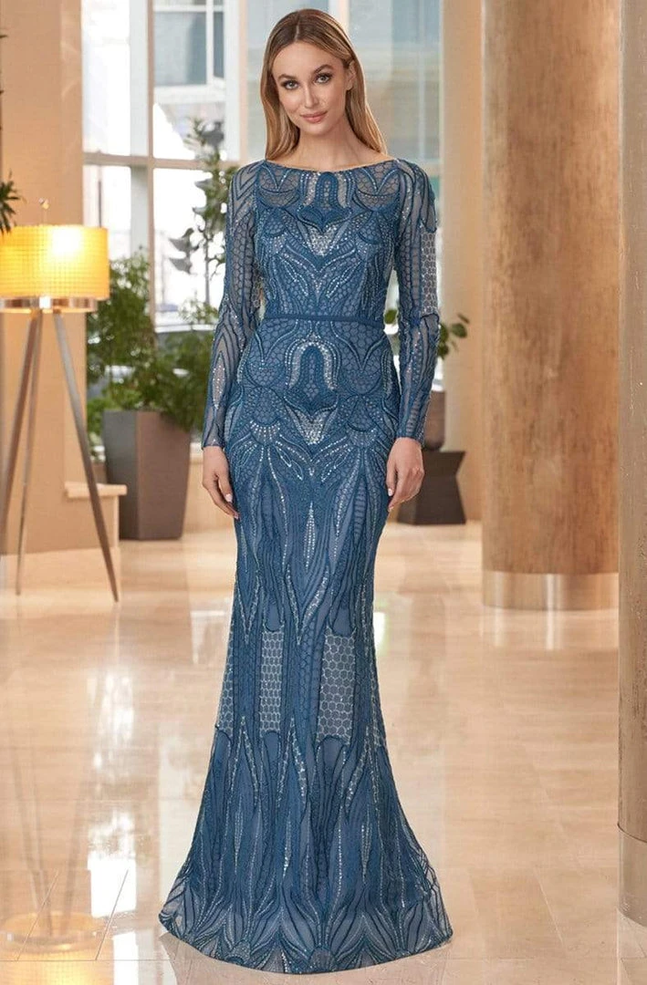 Alexander By Daymor - 1070 Embroidered Lace Bateau Trumpet Gown 6 Alexander By Daymor - 1070 Embroidered Lace Bateau Trumpet Gown