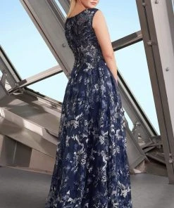 Alexander By Daymor - 1153 Embroidered Bateau A-line Gown