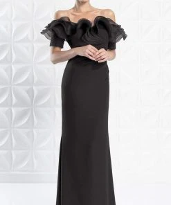 Alexander By Daymor - 1257 Ruffled Off Shoulder Sheath Dress 9 Alexander By Daymor - 1257 Ruffled Off Shoulder Sheath Dress