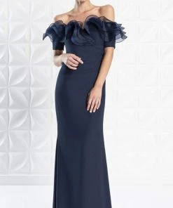 Alexander By Daymor - 1257 Ruffled Off Shoulder Sheath Dress 10 Alexander By Daymor - 1257 Ruffled Off Shoulder Sheath Dress