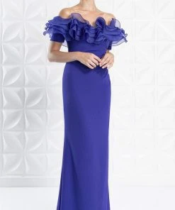 Alexander By Daymor - 1257 Ruffled Off Shoulder Sheath Dress 11 Alexander By Daymor - 1257 Ruffled Off Shoulder Sheath Dress