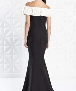 Alexander By Daymor - 1280 Ruffled Off-Shoulder Trumpet Dress