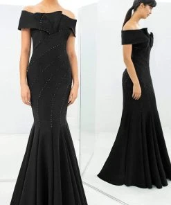Alexander By Daymor - 1359 Off Shoulder Jersey Trumpet Gown