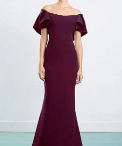 Alexander By Daymor - 1464 Ruffled Off Shoulder Trumpet Dress