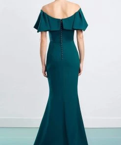 Alexander By Daymor - 1464 Ruffled Off Shoulder Trumpet Dress