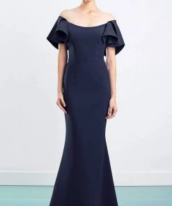 Alexander By Daymor - 1464 Ruffled Off Shoulder Trumpet Dress
