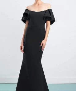 Alexander By Daymor - 1464 Ruffled Off Shoulder Trumpet Dress