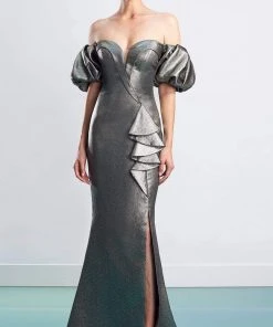 Alexander By Daymor - 1473 Sweetheart Metallic Shiny Gown