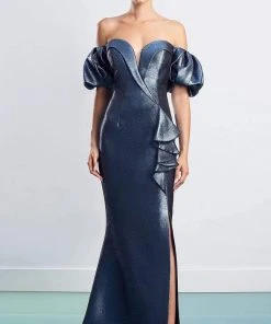 Alexander By Daymor - 1473 Sweetheart Metallic Shiny Gown