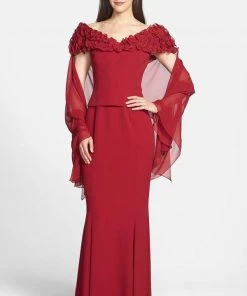 Alexander By Daymor - 2003 Rosette Ruffles Off Shoulder Evening Dress 15 Alexander By Daymor - 2003 Rosette Ruffles Off Shoulder Evening Dress