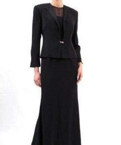 Alexander By Daymor - 2105 Classy Sheer Beaded Yoke Sheath Gown With Jacket