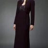 Alexander By Daymor - 3112 Beaded V-neck Dress With Bolero