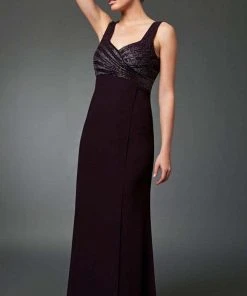 Alexander By Daymor - 3112 Beaded V-neck Dress With Long Sleeve Bolero