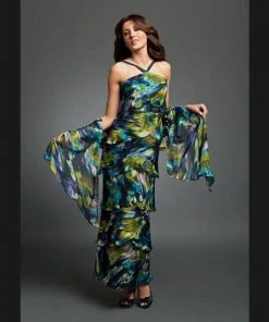 Alexander By Daymor - 3451 Beaded Halter Layered Sheath Evening Dress 22 Alexander By Daymor - 3451 Beaded Halter Layered Sheath Evening Dress