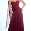 Alexander By Daymor 811 Ruched Strapless Floral Long Gown - 1 Pc In Cranberry Size 12 Available 1 Alexander By Daymor 811 Ruched Strapless Floral Long Gown - 1 Pc In Cranberry Size 12 Available
