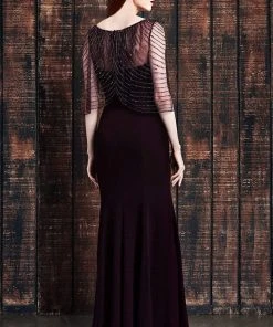 Alexander By Daymor - 861 Embellished Cape Fitted Evening Dress