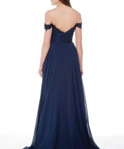 Alyce Paris - 27018 Lace Appliqued Off-Shoulder A-Line Gown