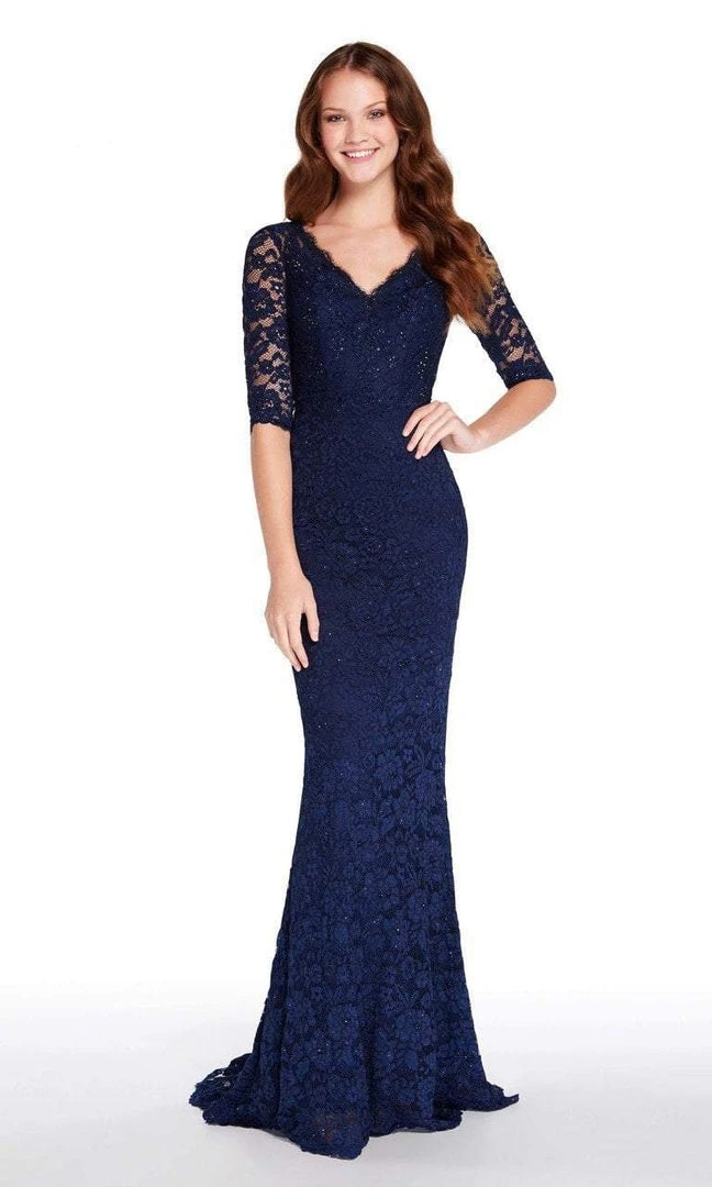Alyce Paris - 27241 Scalloped Lace Fitted V-Neck Dress 3 Alyce Paris - 27241 Scalloped Lace Fitted V-Neck Dress