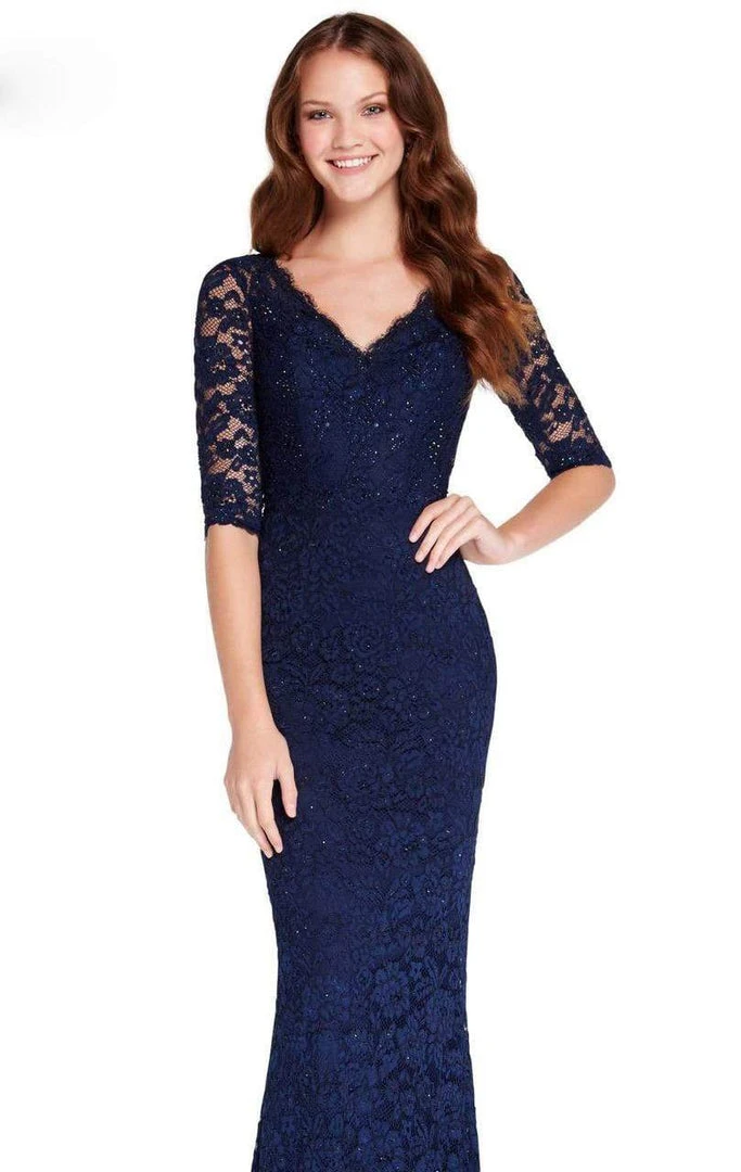 Alyce Paris - 27241 Scalloped Lace Fitted V-Neck Dress 6 Alyce Paris - 27241 Scalloped Lace Fitted V-Neck Dress