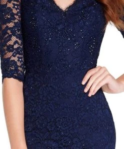 Alyce Paris - 27241 Scalloped Lace Fitted V-Neck Dress 11 Alyce Paris - 27241 Scalloped Lace Fitted V-Neck Dress