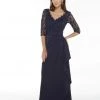 Alyce Paris - 27242 Quarter Sleeve Beaded Lace Wrap Gown