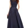 Alyce Paris - 27243 Cap Sleeve Lace Bateau Mikado Evening Gown