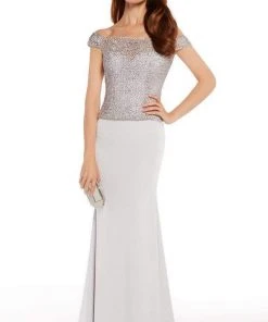 Alyce Paris - 27252 Off-The-Shoulder Beaded Lace Evening Gown