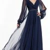 Alyce Paris - 27295 Split Bishop Sleeve Surplice Chiffon Gown 1 Alyce Paris - 27295 Split Bishop Sleeve Surplice Chiffon Gown