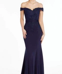 Alyce Paris - 27309 Off Shoulder Trailing Lace Sheath Gown