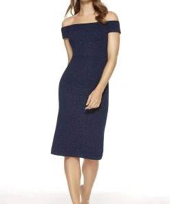 Alyce Paris - 27343 Off-Shoulder Knee Length Sheath Dress