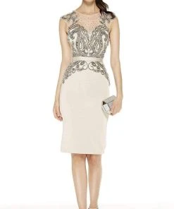Alyce Paris - 27350 Beaded Jewel Neck Sheath Dress