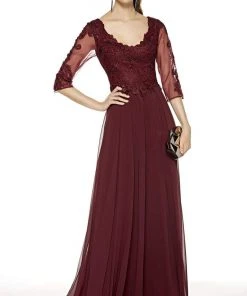 Alyce Paris - 27385 Lace Embroidered Scoop A-Line Dress