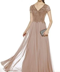 Alyce Paris - 27389 Embellished V-Neck A-Line Dress