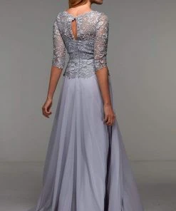 Alyce Paris - 27470 Bateau Appliqued A-Line Evening Dress