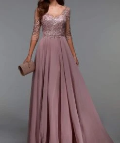 Alyce Paris - 27475 Quarter Sleeve Floral Embroidered Dress 8 Alyce Paris - 27475 Quarter Sleeve Floral Embroidered Dress